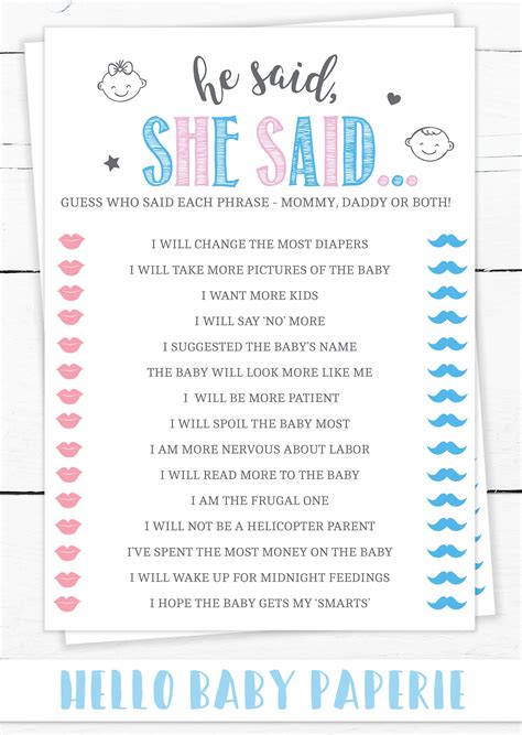 gender reveal games